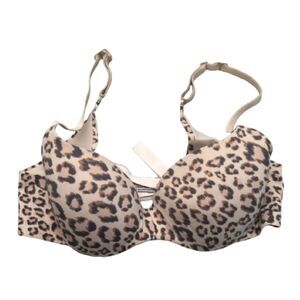 Victoria's Secret Incredible Lined Demi Bra Leopard Print Underwire Size 32B
